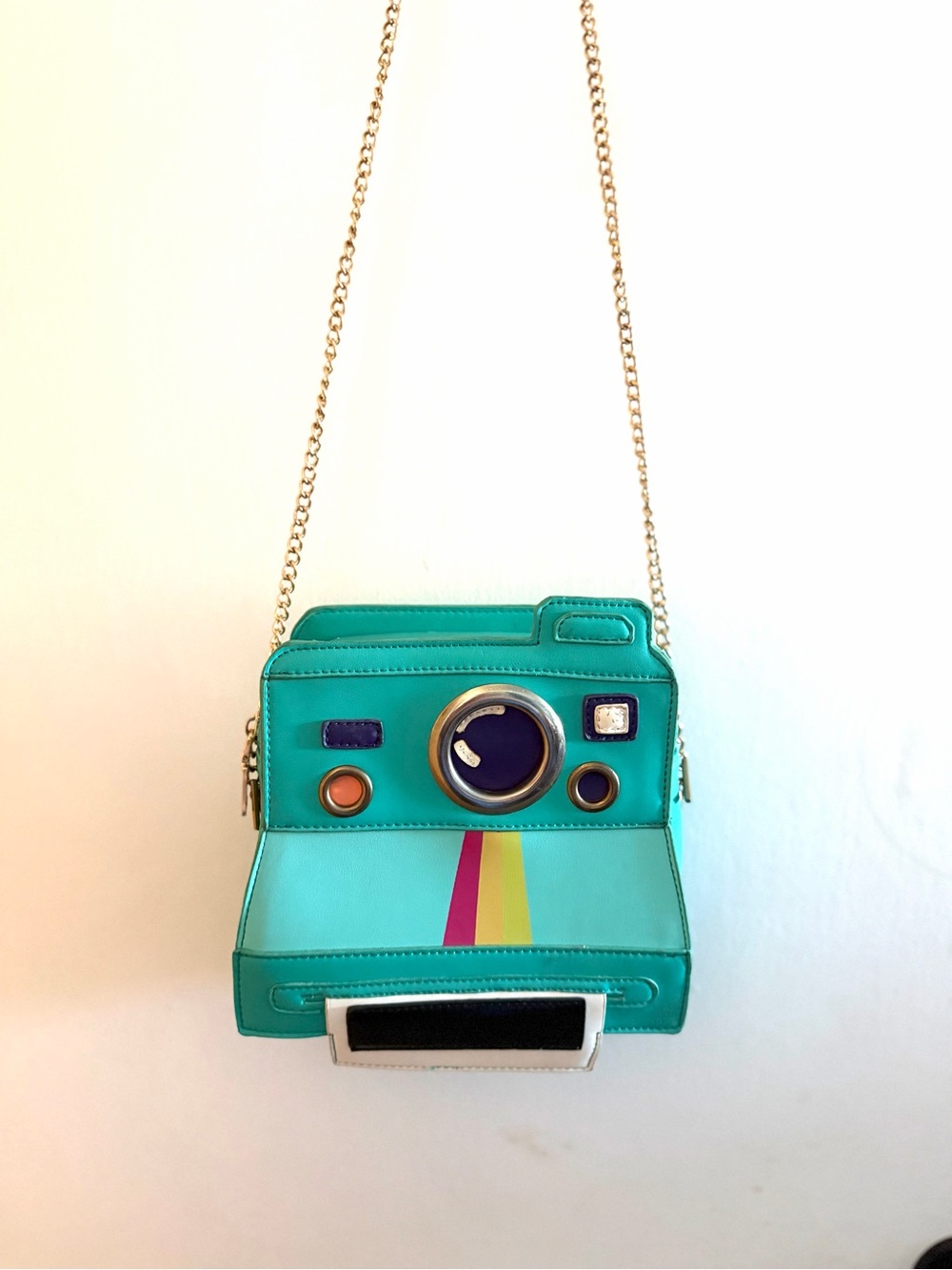 Stylish Teal Camera-Shaped Crossbody Bag - Teal